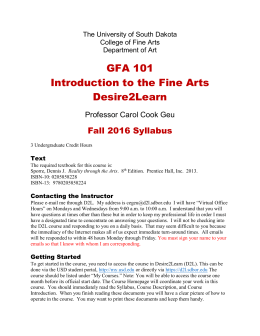 GFA 101 Introduction to the Fine Arts Desire2Learn