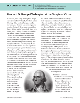 Handout D: George Washington at the Temple of Virtue