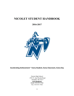 Student Handbook - Nicolet High School