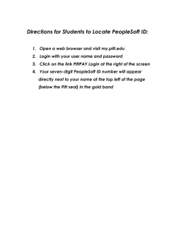 Directions for Students to Locate PeopleSoft ID: