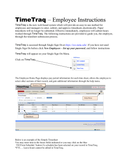 TimeTraq – Employee Instructions