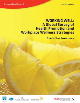 WORKING WELL: A Global Survey of Health Promotion