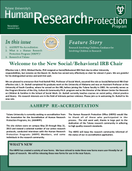 Welcome to the New Social/Behavioral IRB Chair