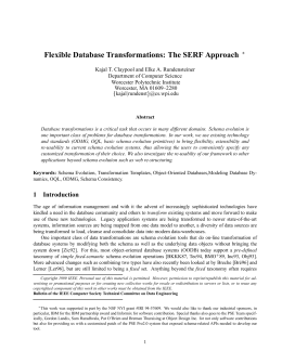 Flexible Database Transformations: The SERF Approach