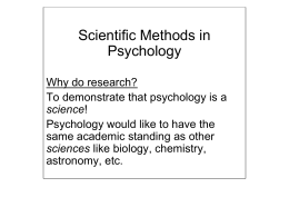 Scientific Methods in Psychology