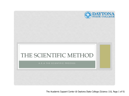 the scientific method - Daytona State College