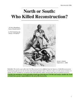 North or South: Who Killed Reconstruction?