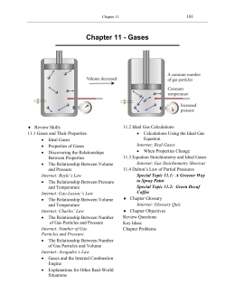 Chapter 11 - Gases - An Introduction to Chemistry