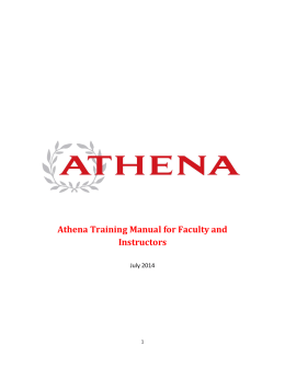 Athena Training Manual for Faculty and Instructors