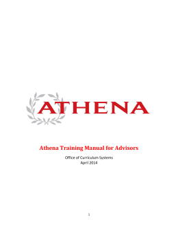 Athena Training Manual for Advisors