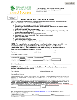 Email Account Application - Oakland Unified School District