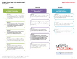 Marzano School Leadership Evaluation Model Learning Map www