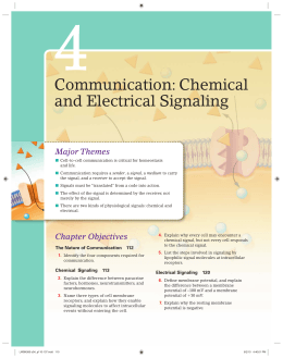 Chapter 4 Communication: Chemical and Electrical Signaling