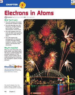 Chapter 5: Electrons in Atoms - CARSON`S CHEMISTRY CLASS