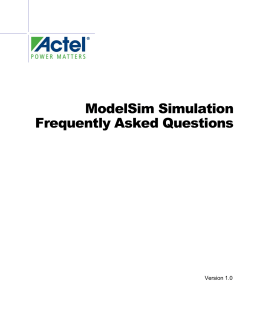 ModelSim Simulation Frequently Asked Questions