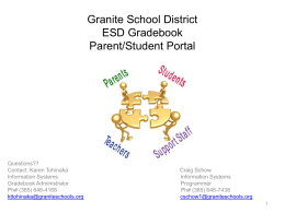Granite School District Crosspointe Gradebook Parent Portal