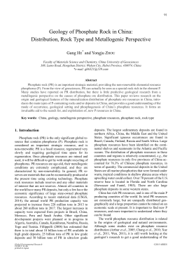Geology of Phosphate Rock in China: Distribution, Rock Type and