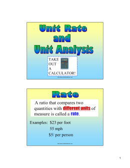 A ratio that compares two quantities with different units of
