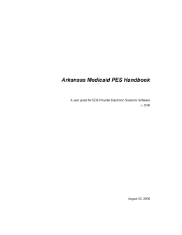Arkansas Medicaid PES Handbook