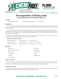 91323 Decomposition of Baking Soda