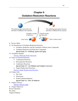 Study Guide Chapter 6: Oxidation