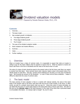 Dividend valuation models - it
