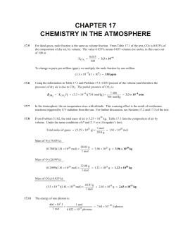 CHAPTER 17 CHEMISTRY IN THE ATMOSPHERE