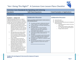 A Common Core Lesson Plans Checklist