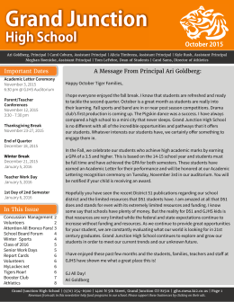 October Newsletter - Grand Junction High School