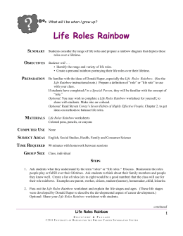 Life Roles Rainbow