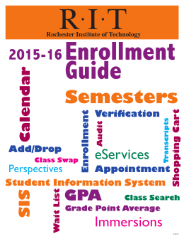 Semesters - RIT - Student Information System