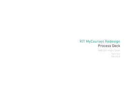 RIT MyCourses Redesign Process Deck