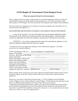 AYSO Region 42 Tournament Check Request Form
