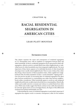 racial residential segregation in american cities