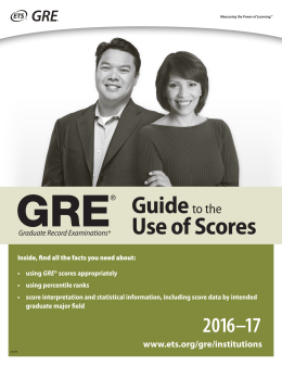 2016-17 GRE Guide to the Use of Scores