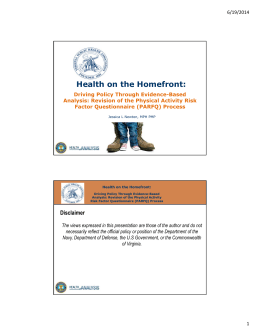 Health on the Homefront - Virginia Public Health Association