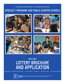 Specialty Programs Application - Prince George`s County Public