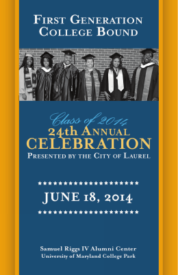 2014 Celebration Program - First Generation College Bound