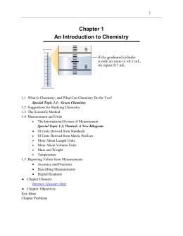 Study Guide Chapter 1 - An Introduction to Chemistry