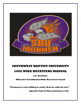 southwest baptist university 2008 wide receivers manual