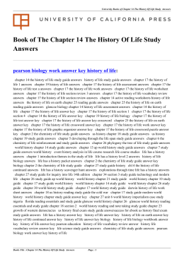 Chapter 14 The History Of Life Study Answers