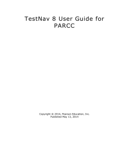TestNav 8 User Guide for PARCC