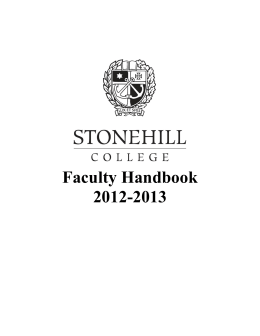 Faculty Handbook - Stonehill College