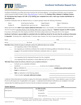 Enrollment Verification Request Form