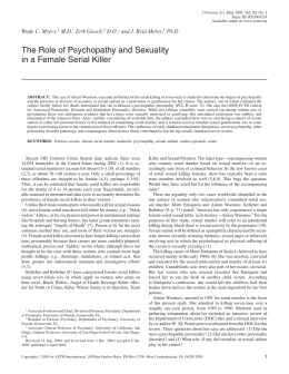 The role of psychopathy and sexuality in a female serial killer