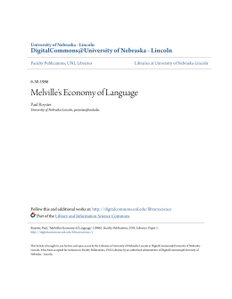 Melville`s Economy of Language - DigitalCommons@University of