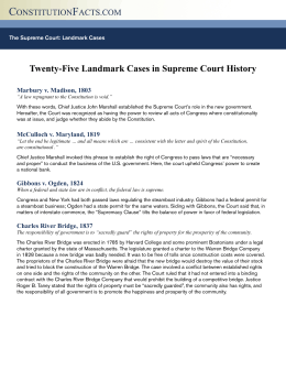 Twenty-Five Landmark Cases in Supreme Court
