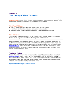 Section 2 The Theory of Plate Tectonics