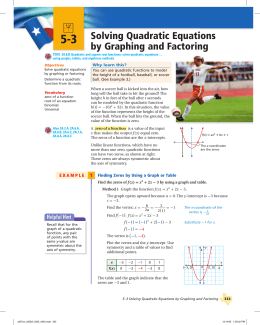 5-3 Solving Quadratic Equations by Graphing