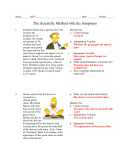 The Scientific Method with the Simpsons KEY